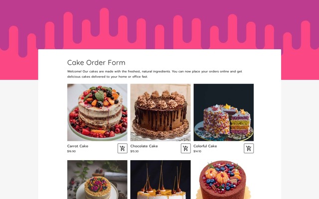 Cake order form