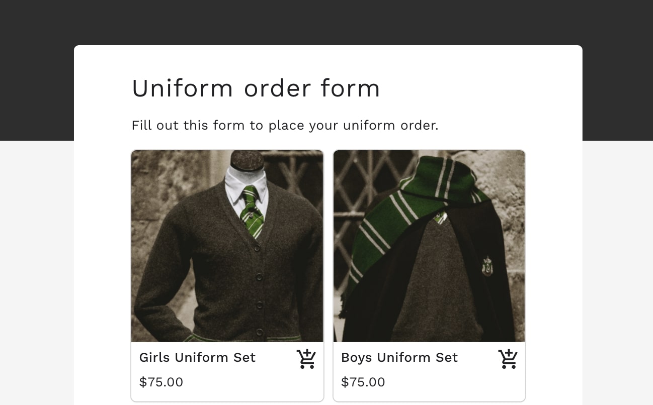 Uniform order form