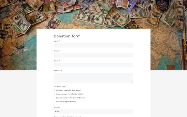 Donation form