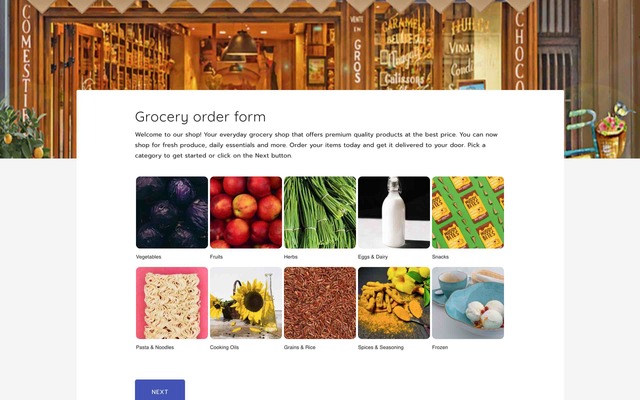 Grocery order form