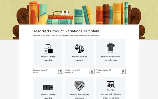 Assorted product variations