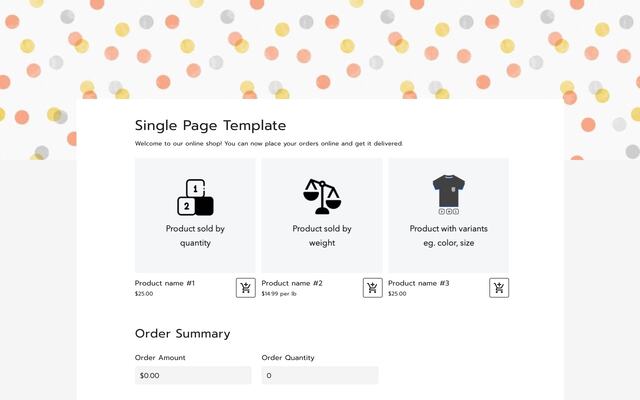 Single page form