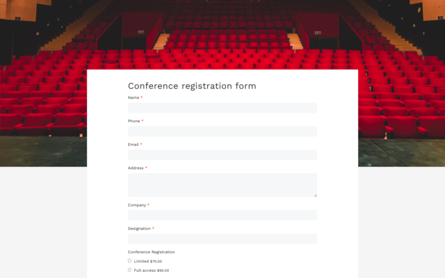 Conference registration form