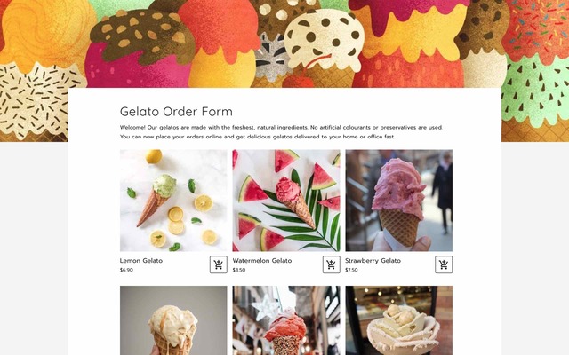 Gelato order form