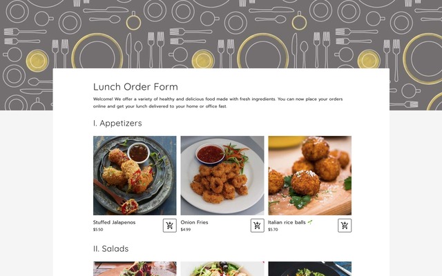 Lunch order form